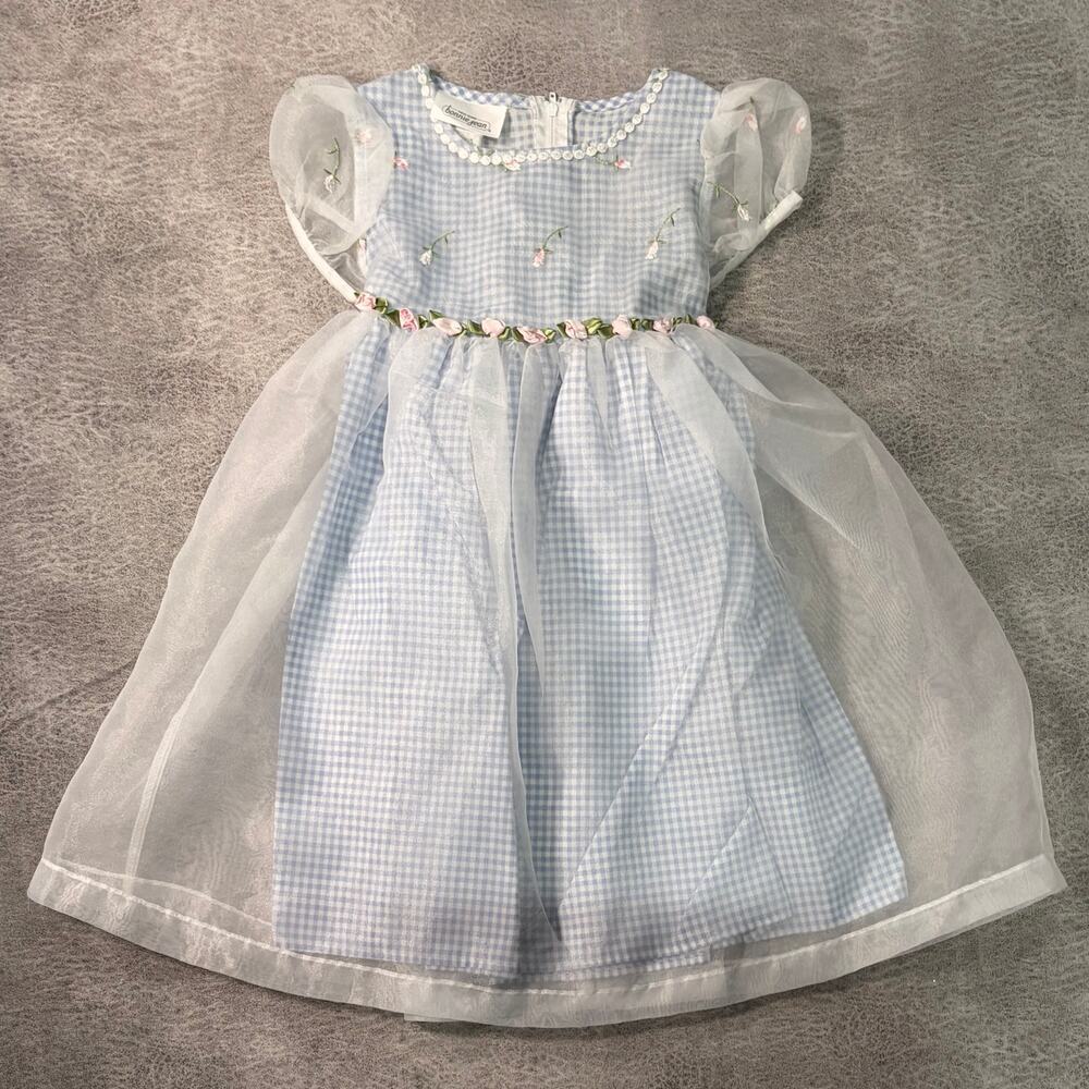 Vintage Bonnie Jean Gingham Tulle Dress